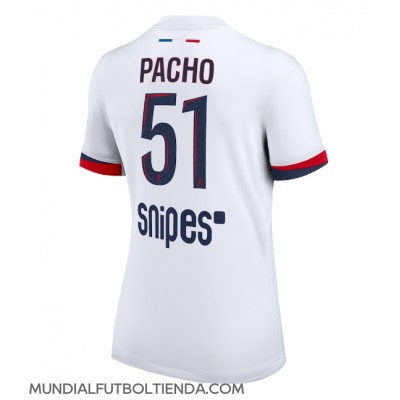 Camiseta Paris Saint-Germain Willian Pacho #51 Segunda Equipación Replica 2025-26 para mujer mangas cortas Camiseta Paris Saint-Germain Willian Pacho #51 Segunda Equipación Replica 2025-26 para mujer mangas cortas